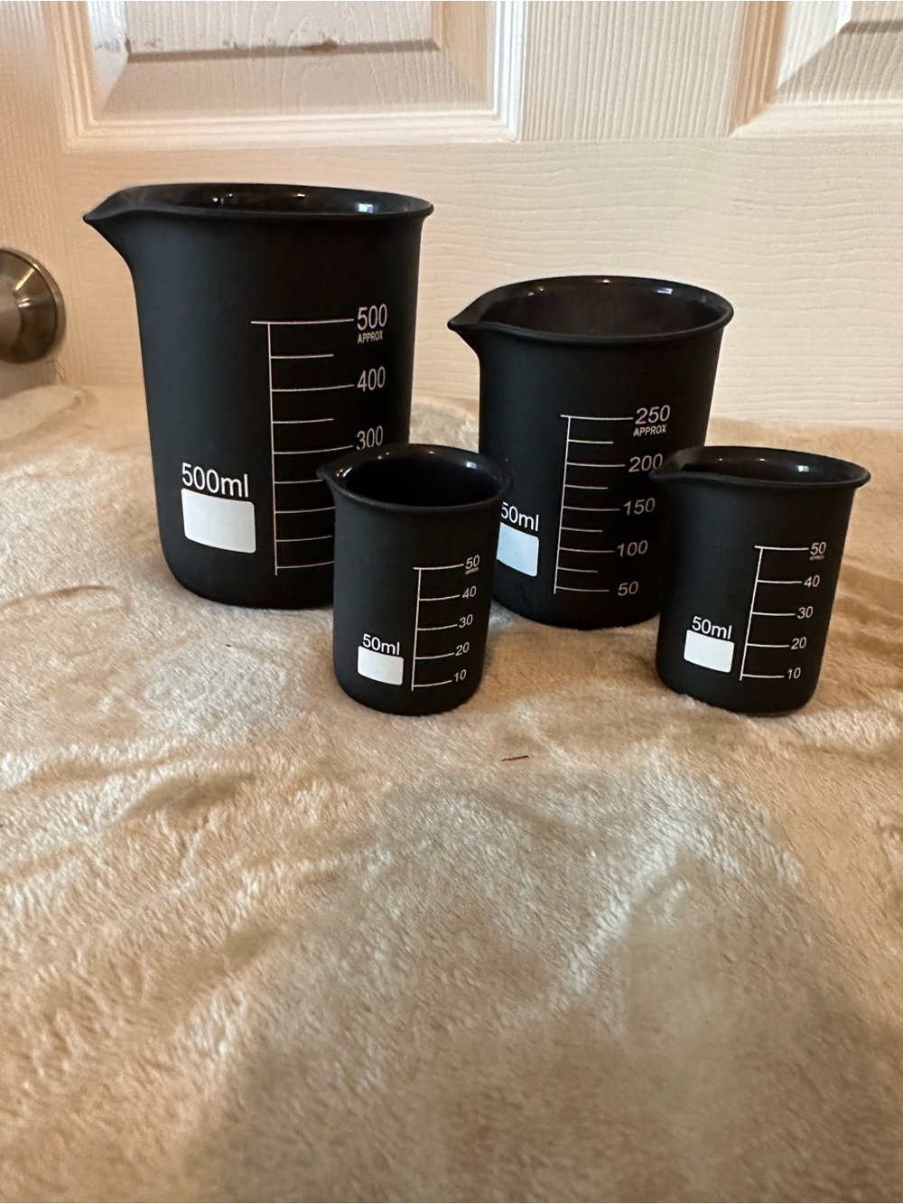 Decorative Gothic Style Matte Black Beakers Set of 4 Pieces GUC